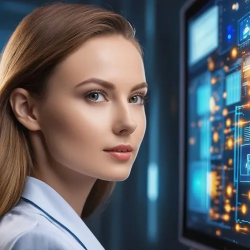 women in technology,cybertrader,cios,cyberangels,girl at the computer,blockchain management,Photography,General,Realistic