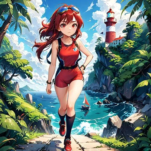 mitsuru,butka,yoko,riko,ririko,hilda,ponyo,lifeguard,oceanica,himeko,lanikai,red summer,maki,scarlet sail,tokiko,araruama,ocean,summer background,hoenn,ocean background,Anime,Anime,Realistic