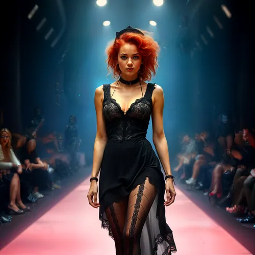 an image of a fashion show in the dark,runway,dress walk black,catwalk,gaultier,galliano,rykiel