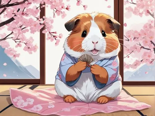 sakura background,japanese sakura background,sakura mochi,sakura wreath,sakura,sakura blossoms,sakura blossom,sakura flower,easter background,kawaii animals,guinea pig,portrait background,spring background,guineapig,sakura flowers,springtime background,sakura branch,cherry blossoms,sensei,japanese floral background,Art,Artistic Painting,Artistic Painting 44