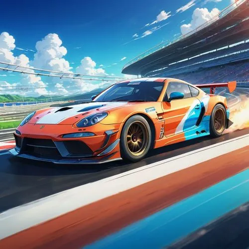 ford gt 2020,3d car wallpaper,gulf,forza,car wallpapers,garrison,Illustration,Japanese style,Japanese Style 03