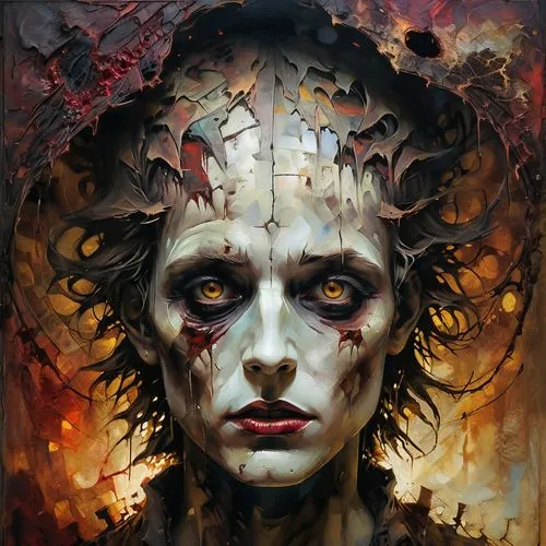 unseelie,gothic portrait,hellraiser,sufferer,converge,viveros,Conceptual Art,Oil color,Oil Color 11