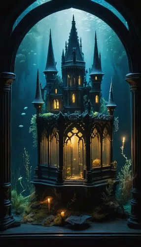 underwater playground,aquarium,sunken church,underwater background,underwater oasis,house of the sea,fish tank,aquarium decor,fairy tale castle,water castle,underwater landscape,underwater world,aquariums,atlantis,fantasy picture,ghost castle,fairytale castle,under the sea,under sea,wishing well,Photography,Fashion Photography,Fashion Photography 23