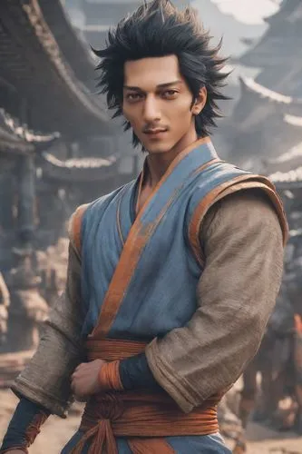 young adult male character in traditional costume standing and looking to the side,toshiie,ishin,jianghua,onimusha,yukimura,sakon,Photography,Realistic