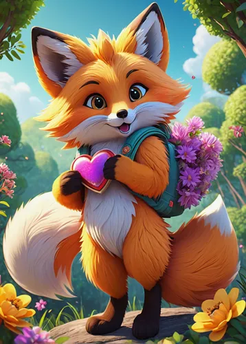 garden-fox tail,cute fox,adorable fox,picking flowers,holding flowers,flower background,child fox,spring background,a fox,fox,little fox,springtime background,floral greeting,flower delivery,red fox,redfox,foxes,conker,foxtail,tails,Conceptual Art,Sci-Fi,Sci-Fi 12