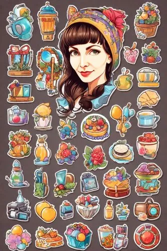 food icons,coffee icons,icon set,drink icons,food collage,clipart sticker,nanako,foodgoddess,set of icons,ice cream icons,fruits icons,soup bunch,coffee tea illustration,social icons,placemat,girl wit