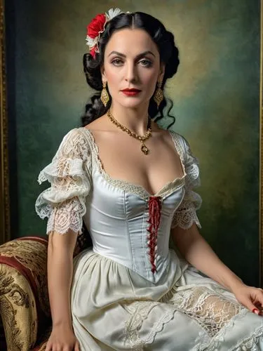 A high resolution photo Portrait of Lola Montez,a woman with big  wearing a dress sitting,habanera,dirndl,oreiro,netrebko,victorian lady,gitana,Photography,General,Realistic