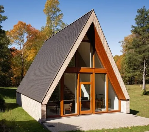 inverted cottage,folding roof,cubic house,glickenhaus,passivhaus,timber house,danish house,frame house,wooden house,velux,gable,vitra,gable field,house shape,small cabin,electrohome,greenhut,wood doghouse,summer house,forest chapel,Photography,General,Realistic