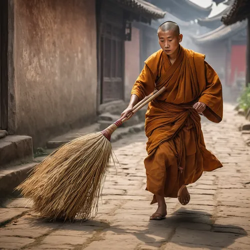 buddhist monk,sweeping,street cleaning,indian monk,sweep,rubbish collector,cleaning woman,buddhists monks,waste collector,street sweeper,cleaning service,carpet sweeper,paddy harvest,housekeeping,shaolin kung fu,brooms,clean environment,monk,housekeeper,broomstick,Photography,General,Natural