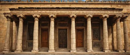 baalbek,the façade of the,celsus library,portico,greek temple,capitolium,palmyra,pancuronium,palladian,the parthenon,house with caryatids,akropolis,yerlikaya,treasury,main facade,athens,colonnaded,baalbeck,porticos,noto,Illustration,Realistic Fantasy,Realistic Fantasy 08