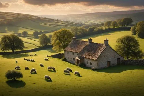 bucolic,meadow landscape,farm landscape,pastoral,green fields,grassfields,rural landscape,alpine pastures,green landscape,countryside,mountain pasture,rolling hills,sheepfold,ireland,yorkshire dales,moravia,shire,pasture,grassland,home landscape,Conceptual Art,Sci-Fi,Sci-Fi 21