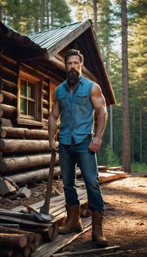 lumberjack,lumberjack pattern,woodsman,brawny,wolverine,log home,farmer in the woods,carpenter jeans,carpenter,blue-collar,woodworker,builder,woodball,blue-collar worker,tradesman,lumber,a carpenter,log cabin,neanderthal,beef rydberg,Art,Classical Oil Painting,Classical Oil Painting 14