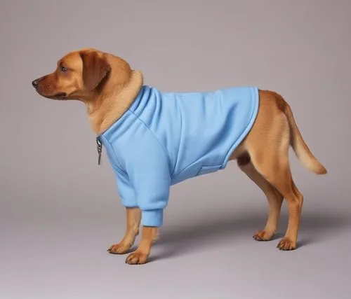 一件狗狗衣服,a brown dog wearing a blue shirt,dog coat,vizla,vizsla,herd protection dog,dog clothes,summer coat