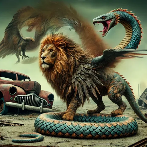 manticore,chimera,fantasy animal,dragones,menagerie,harryhausen