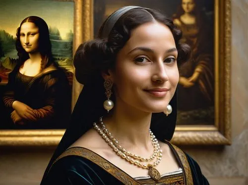 monalisa,begums,gioconda,duchesse,mona lisa,knightley,noblewomen,mona,delatour,zoetebier,leighton,noblewoman,delaroche,bellisario,marchioness,drusilla,lengies,miniaturist,vermeer,girl with a pearl earring,Conceptual Art,Sci-Fi,Sci-Fi 05