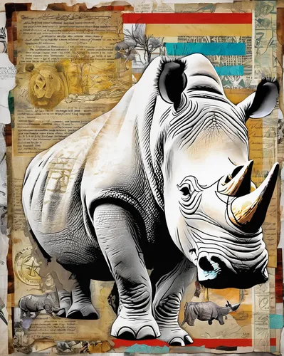 southern square-lipped rhinoceros,rhinoceros,white rhinoceros,rhino,digital scrapbooking,digital scrapbooking paper,indian rhinoceros,southern white rhinoceros,digiscrap,plaid elephant,black rhinoceros,south africa zar,black rhino,whimsical animals,postal elements,circus elephant,cool pop art,pachyderm,anthropomorphized animals,elephantine,Unique,Paper Cuts,Paper Cuts 06