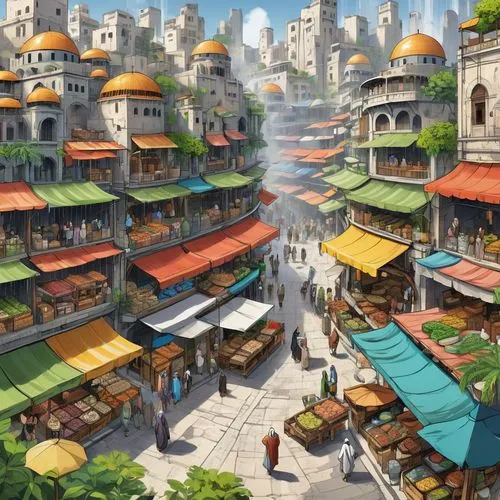 medieval market,marketplace,escher village,medieval town,souk,grand bazaar,Unique,Design,Infographics