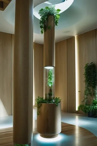 bamboo plants,houseplant,interior modern design,3d rendering,bamboo curtain,air purifier,eco hotel,garden design sydney,modern decor,interior design,house plants,daylighting,pillars,landscape design sydney,interior decoration,ficus,hallway space,penthouse apartment,wooden flower pot,japanese architecture,Photography,General,Realistic