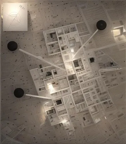 a group of white lights in front of a map,constellation map,klaus rinke's time field,spider network,dogville,satellites,ufo interior,Interior Design,Floor plan,Interior Plan,Modern Dark