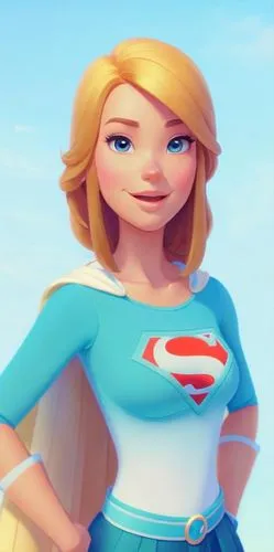 the supergirl of the animated movie is standing with her hands on her hips,lois,supergirl,kara,supera,super heroine,superheroine,Common,Common,Cartoon