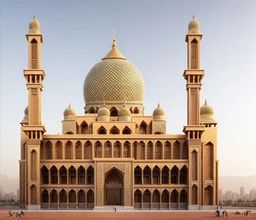 the top two of several large buildings has towers,abu dhabi mosque,islamic architectural,al nahyan grand mosque,sultan qaboos grand mosque,king abdullah i mosque,grand mosque,Architecture,Campus Build