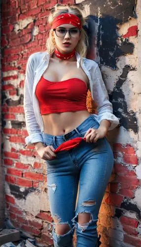 harley quinn,jeans background,karin,retro woman,harley,kolin,Photography,Documentary Photography,Documentary Photography 23