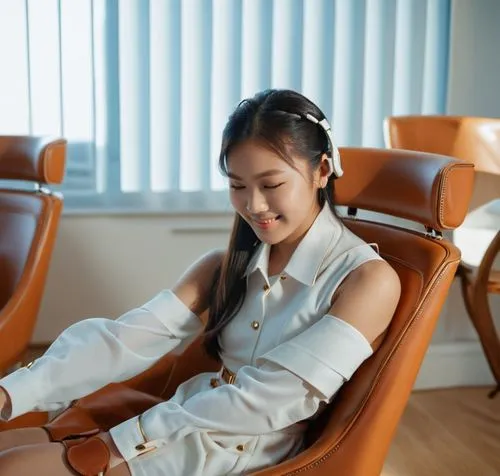 relaxed young girl,splinting,new concept arms chair,girl sitting,bandaging,hanqiong,sitting on a chair,xiuqiong,ekornes,bandaged,office chair,qiong,sclerotherapy,esna,in seated position,electrotherapy,immobilizer,jiaqi,cyberknife,jieqiong,Photography,General,Realistic