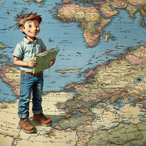 map of the American continent in the background and calculator and compass on the floor,map of the world,world's map,geographia,geografica,mapmaker,globetrotting,robinson projection,world map,supercon