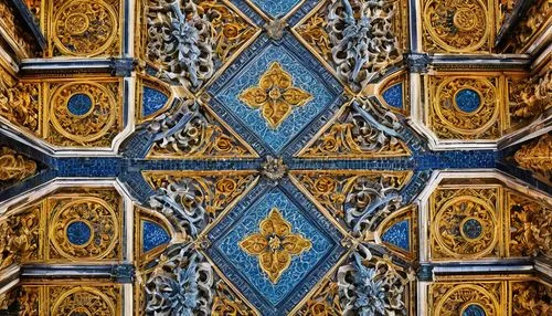 ceiling,maiolica,azulejos,blauara,panel,paradorn,reredos,church door,hall roof,azulejo,the ceiling,bargello,ghiberti,ceilings,entablature,aachen cathedral,mezquita,quatrefoils,batalha,ornate,Illustration,Paper based,Paper Based 05