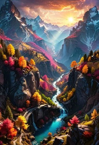 autumn mountains,mountain landscape,mountainous landscape,mountain scene,autumn landscape,fantasy landscape,autumn background,alpine landscape,fall landscape,landscape background,the landscape of the mountains,mountains,mountain range,paisaje,mountain world,nature landscape,mountain sunrise,nature background,mountain valley,mountain valleys