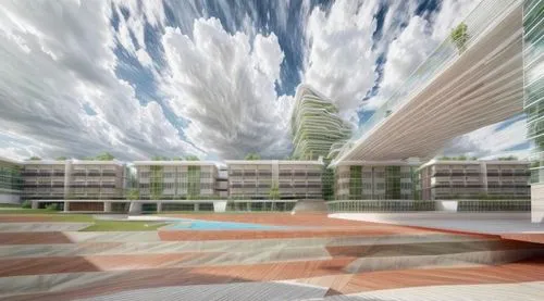 school design,3d rendering,virtual landscape,sky space concept,skyways,sketchup,dormitory,europan,revit,sky apartment,renderings,dorms,technopark,graecorum,skybridge,intertechnology,kirrarchitecture,unbuilt,render,shenzhen vocational college