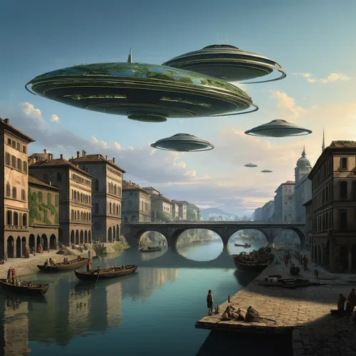 ufos,ufo intercept,ufo,alien invasion,extraterrestrial life,sci fiction illustration,futuristic landscape,saucer,airships,compans-cafarelli,science-fiction,science fiction,alien ship,alien planet,alien world,scifi,aliens,brauseufo,unidentified flying object,sky space concept,Art,Classical Oil Painting,Classical Oil Painting 25