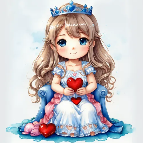 heart with crown,heart clipart,blue heart,tiara,queen of hearts,princess crown,fairy tale character,heart icon,little princess,princess,watery heart,princess sofia,fairy queen,chibi girl,blue heart balloons,cute heart,a princess,heart,alice,cute cartoon image,Illustration,Japanese style,Japanese Style 01