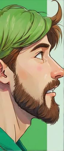 beard,facial hair,st patrick's day icons,green skin,green background,bearded,shaggy,green started,luigi,twitch icon,pat,crop,green pepper,saint patrick,leafy,green,male elf,handlebar,greens,irish balloon,Illustration,Japanese style,Japanese Style 02