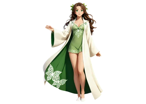 derivable,dressup,saria,celtic queen,aerith,celtic woman,lily of the valley,dryad,namie,emerald,fairy queen,rosa 'the fairy,green and white,greensleeves,lily of the field,jadeite,nephrite,procris,fashion vector,printemps,Illustration,Japanese style,Japanese Style 03