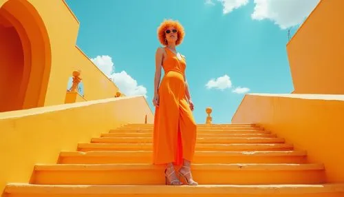 orange robes,orange,girl on the stairs,yellow orange,bright orange,tahiliani,girl in a long dress,orange color,orangi,woman walking,orangish,naranja,orangy,orange half,curacao,orange yellow,steps,orange trumpet,demoiselles,escaleras,Photography,General,Realistic