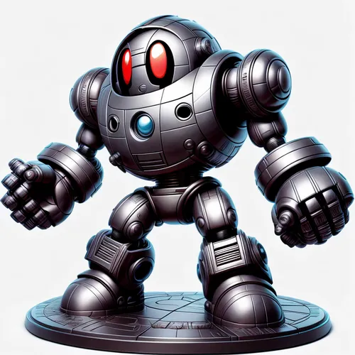 Robot version of Kirby in the style of Jack Kirby, Kirby Krackle, The New Gods, glowing eyes, colorful, comic book,,minibot,war machine,game figure,bot,metal figure,3d figure,wind-up toy,bolt-004,meta