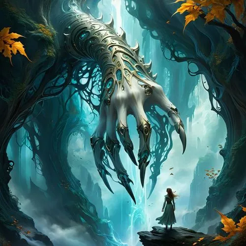 gravemind,carcosa,hastur,mermaid skeleton,kindred,fantasy picture,haunted forest,hastula,fantasy art,gradimir,lovecraftian,ghost forest,narcosis,patronus,fablehaven,eldritch,pumpkinhead,shadowgate,underdark,aegir,Illustration,Realistic Fantasy,Realistic Fantasy 01