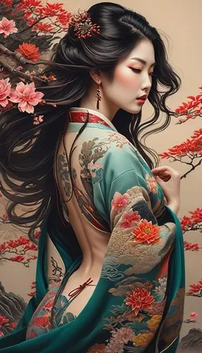 japanese art,oriental painting,geisha,geisha girl,oriental girl,oriental princess,Photography,General,Fantasy