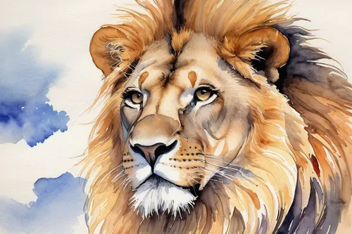 panthera leo,african lion,lion,lion white,watercolor painting,male lion,female lion,watercolor,watercolor paint,lion number,watercolor background,lion head,white lion,lioness,watercolor cat,watercolour,two lion,forest king lion,masai lion,watercolor sketch,Illustration,Abstract Fantasy,Abstract Fantasy 23