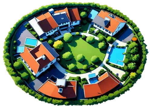 escher village,houses clipart,suburbs,ecovillages,subdivision,apartment complex,small planet,suburbanized,houses,suburu,suburban,residential,blocks of houses,housing,little planet,circular puzzle,microdistrict,townhomes,round house,house roofs,Conceptual Art,Oil color,Oil Color 04