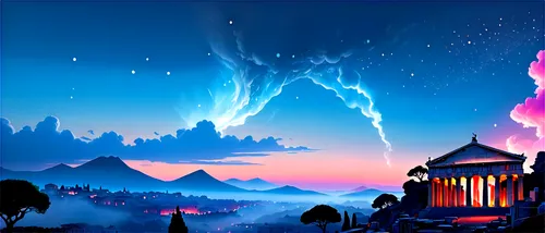 cartoon video game background,dusk background,fantasy landscape,art background,fairy chimney,halloween background,background design,monsoon banner,unicorn background,youtube background,fantasy picture,wonderlands,backgrounds,fantasy city,dreamlands,fairy world,fantasy world,ramadan background,world digital painting,night scene,Conceptual Art,Fantasy,Fantasy 23