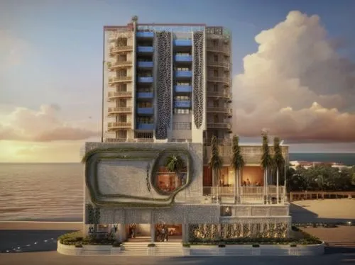 i a m try to render a N ARVHITECTUAL PROJECT  with high residentials in MOMBASA,SWAHILI CULTURE, BE KEEN ON THE DETAILS ADD SOME REEN BALCONIES,mamaia,hotel barcelona city and coast,hotel riviera,cube