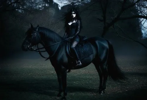 black horse,horsewoman,friesian,frison,gothic woman,darkhorse,equestrian,equus,horseback,melanistic,dark gothic mood,horseman,gothic portrait,equato,darkling,black queen,gothic style,highwayman,counte