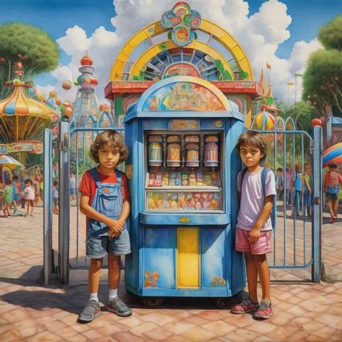 paletas,lachapelle,ice cream stand,ice cream cart,kiosk,children's playhouse,Art,Classical Oil Painting,Classical Oil Painting 34