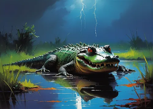 marsh crocodile,freshwater crocodile,alligator,gator,crocodile,salt water crocodile,saltwater crocodile,american alligators,west african dwarf crocodile,little crocodile,south american alligators,crocodilian,little alligator,crocodilian reptile,caiman crocodilus,alligators,aligator,muggar crocodile,american alligator,croc,Conceptual Art,Sci-Fi,Sci-Fi 22