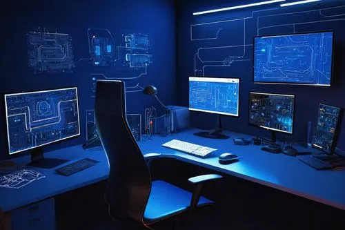 computer room,computer workstation,monitor wall,the server room,control center,cyberscene,cyberpatrol,control desk,computerized,workstations,cybertrader,cyberport,spaceship interior,computer graphic,working space,blur office background,research station,cybertown,cyberview,computerization,Illustration,Retro,Retro 04