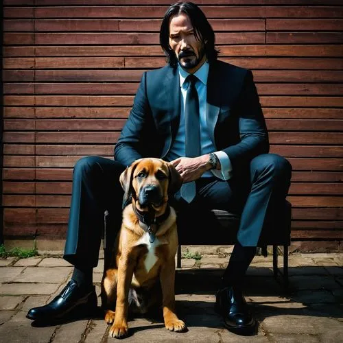 John Wick cuddling a puppy,He was never gone,keanu,doggfather,hotch,caviezel,padalecki,baltar,Art,Artistic Painting,Artistic Painting 33