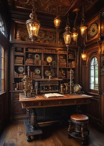 cabinet,victorian room,cabinets,cabinetry,victorian kitchen,study room,computer room,dark cabinetry,consulting room,ornate room,danish room,dark cabinets,apothecary,schoolroom,board room,writing desk,woodwork,dining room,doctor's room,reading room,Illustration,Abstract Fantasy,Abstract Fantasy 21