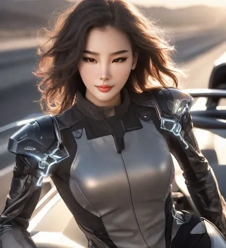 model headshot，Women's Fashion，
American Minimalism,a woman in leathers posing for a picture,asami,catsuit,catwoman,haixia,xiaowu,catsuits,Photography,Commercial